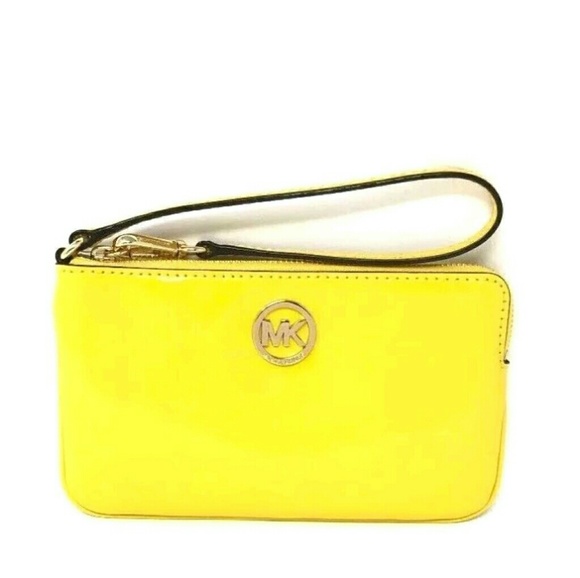 Michael Kors Handbags - Michael kors yellow Fulton large wristlet